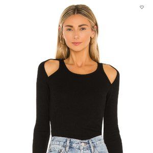 MONROW Cut Out Shoulder Long Sleeve XS